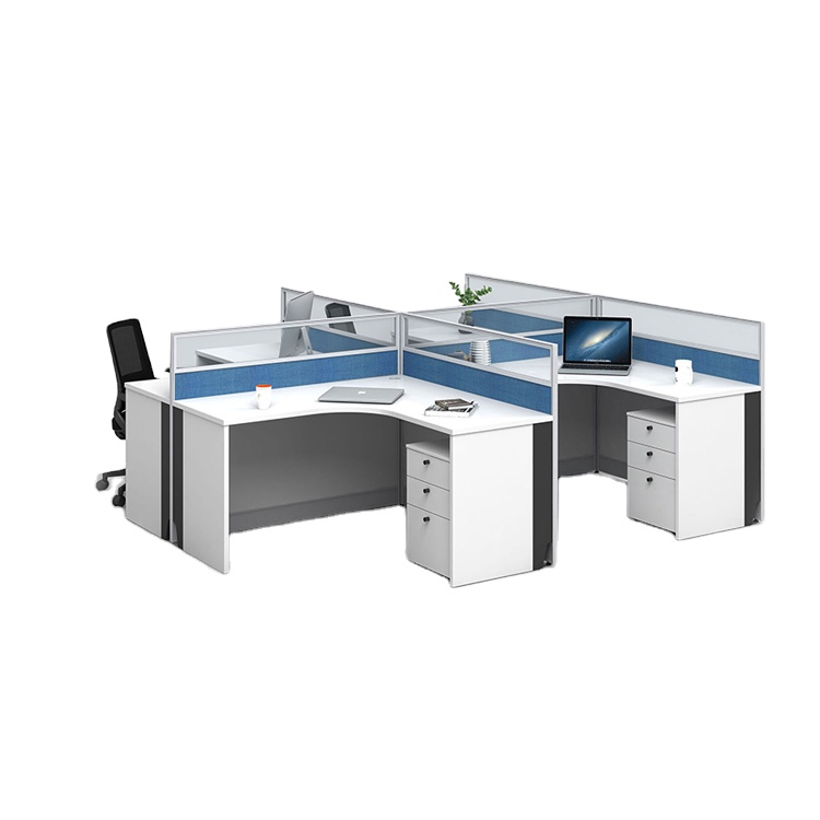 Top selling popular type 4 seater modern 4 person office computer workstation at low price