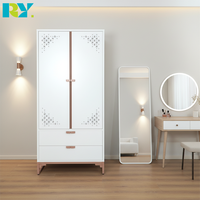 Armoire de rangement moderne en acier avec tringle de suspension, penderie métallique imprimée, idéale pour les maisons, appartements ou hôtels.