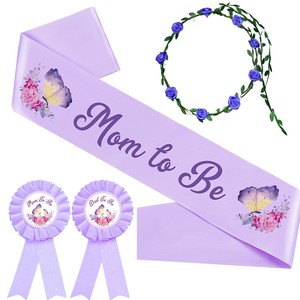Diadema de satén ecológico con corona de flores rosas para mamá y papá, ideal para baby shower, San Valentín y revelación de género. - Product Image 5