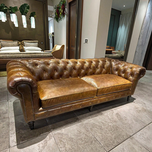 כיסא תעשייתי רטרו יוקרתי בסגנון טייסים עם תכונת קירור לסלון, חדר שינה, חדר אוכל, וילה, מלון, משרד ביתי - ריהוט מעור - Product Image 1