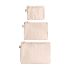 Mesh Storage Bag Portable Mini Makeup Organizer Double Layer Visible Compartment Travel Essentials Bag - Product Image 2
