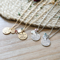 Collier en chaîne à maillons en alliage de zinc pour femmes, pendentif en pierre de cristal, bijoux d'anniversaire