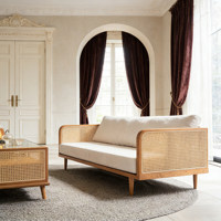 Nordisches Massivholz U-förmiges Sofa-Set Abnehmbar & Waschbar Ferienhäuser Wohnzimmer Gästehäuser Villen Freizeitsessel