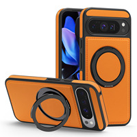 360 Kickstand PU Housse de téléphone en cuir pour Google Pixel 10 Pro Kickstand Ring Cover pour Google Pixel 10