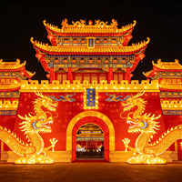 Große Outdoor Chinesische Schloss-Laterne LED Dekorative Laterne für Freizeitparks Cu...