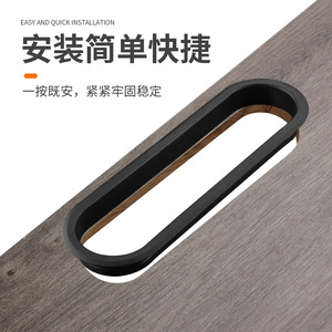 Cache-trou ovale en plastique Ying Sheng noir, accessoire moderne et simple pour la gestion des câbles de bureau - Product Image 5