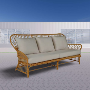 Banco de ratán espacioso con líneas limpias y tonos neutros para complementar ambientes escandinavos Boho o tropicales - Product Image 3