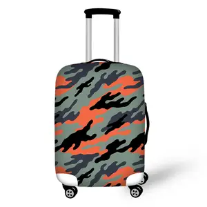 热卖可重复使用的行李箱盖升华迷彩行李箱保护盖带拉链