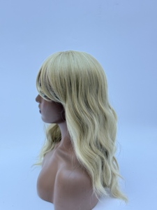 Perruque courte et droite <span class=keywords><strong>pour</strong></span> <span class=keywords><strong>femme</strong></span>, couleur dégradée brun doré et blond, <span class=keywords><strong>cheveux</strong></span> synthétiques, modèle HB-15751, sans dentelle, 99j 4x4 - Product Image 2
