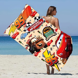 Telo Mare ChamXue all'ingrosso con Stampa Auto <span class=keywords><strong>Cartone</strong></span> <span class=keywords><strong>Animato</strong></span>, Poncho da Spiaggia per Bambini, Asciugatura Rapida, Assorbente, Anti-Sabbia, per Piscina e Bagno - Product Image 3