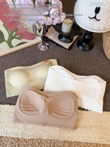 2706 # Sutiã Tomara que Caia com Renda e Costas Bonitas para Mulheres, Sutiã de Um Ombro Só com Bojo, Camada Base com Almofadas no Peito, Top Tubo Antiexposição - Product Image 6