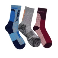 Chaussettes en laine mérinos épaisses unisexes pour la randonnée et les activités sportives en plein air avec compression de la voûte plantaire et de la cheville pour femmes