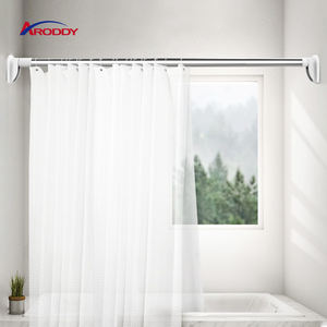 <span class=keywords><strong>Tringle</strong></span> de douche <span class=keywords><strong>pivotante</strong></span> réglable en acier inoxydable télescopique avec capuchons en plastique - Product Image 3