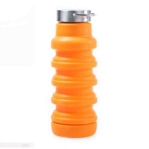 Bouteille d'eau pliable en silicone, tasse de voyage portable, couleur unie, gourde de randonnée en plein air, design moderne unisexe - Product Image 4