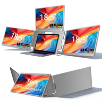 Moniteur portable triple 18,5 pouces FHD 1080P IPS, extension d'écran pour ordinateur portable, Plug & Play, multi-affichage pour le travail au bureau, OEM ODM