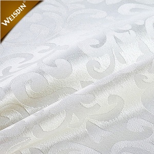 Logo personalizzato bianco Jacquard poliestere damascato tovaglia rotonda decorazione banchetto <span class=keywords><strong>di</strong></span> nozze all'ingrosso biancheria da ristorante dell'hotel tovaglia - Product Image 3