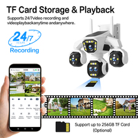 Caméra IP de sécurité solaire 4G Source Factory 3PTZs avec carte SIM 4G, multi-lentilles, PTZ 360 degrés, vision nocturne couleur, extérieur
