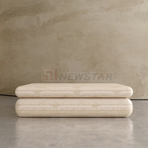 Newstar Natural Custom ized Stein Luxus möbel <span class=keywords><strong>Morro</strong></span> Square Travertin Couch tisch Marmor Wohnzimmer Couch tisch - Product Image 3