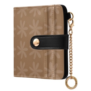 Hawaiian Tiare Flower Print Custom Credit Card Slots Card Holder Short Women <b>Wallet</b> PU Leather Zipper <b>Wallet</b> with Key Chain - Product Image 1