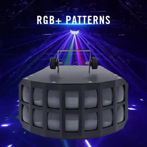 Club Disco Lights Party Stage Effect Rgbw 4in1 Double Layer Butterfly Light Projector 50w Portable Led Beam Derby Light