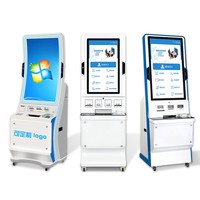 Terminal libre-service pour l'enregistrement de rendez-vous médicaux, sur pied, écran tactile 32 pouces, imprimante A4, SDK, reconnaissance faciale