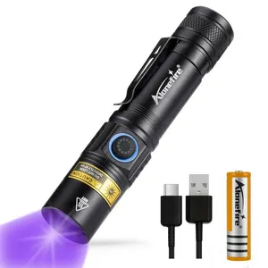 Alonefire SV38 365nm 5w Usb Rechargeable Ultraviolet Blacklight Detector UV Flashlight Jade Ore Money Pet Dog Cat Urine Detect