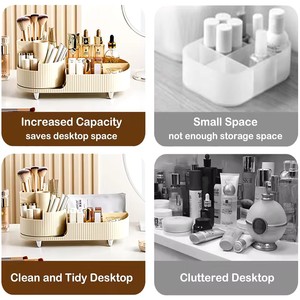 360 Rotating Makeup Organizer for Vanity with Brush Holder, <b>Large</b> Spinning Cosmetic Storage <b>Box</b> for Countertop Bathroom Dresser - Product Image 3