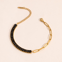 Nouveau bracelet tennis cubain pour enfants en argent sterling S925 plaqué or avec moissanite taille émeraude, cadeau de luxe tendance