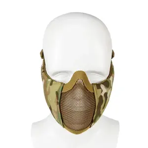 CS户外战争游戏摩托车面罩带护耳的战术半面防护面罩