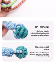 Jouet en corde durable pour chien avec balle en caoutchouc, nettoyage des dents, jeu interactif de tir à la corde