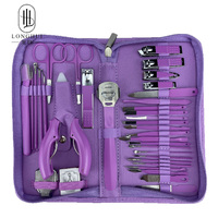 Longhui German Seiko 35 en 1, ensemble de coupe-ongles en acier inoxydable et acier au carbone, ensemble complet pour la maison, kit de manucure et pédicure complet