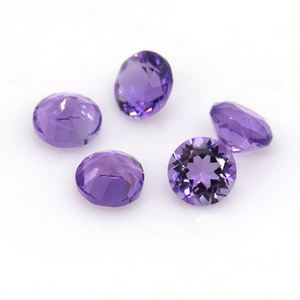 Pierres précieuses en vrac de forme ronde en cristal d'améthyste pourpre naturelle pour la fabrication de bijoux - Product Image 5