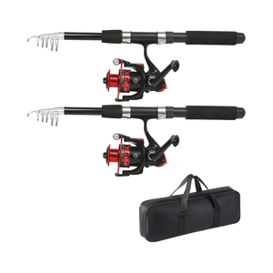 Tripquips 6.9ft 2Pcs Télescopique Fibre De Carbone Leurre Cannes À Pêche Ensemble Spinning Reel Combo Action Lente Droite Basse Canne De Pêche - Product Image 1
