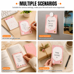 Custom Printed Cute Cartoon Kawaii Notepads Self Adhesive <b>Memo</b> <b>Pads</b> Decorative Stationery for Office School Student Holiday Gift - Product Image 3