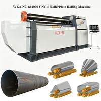 Machine à cintrer les plaques à quatre rouleaux W12CNC 6x5000, épaisseur 6 mm, 5000 mm, acier au carbone et inoxydable