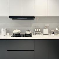 Ensemble de meubles de cuisine modulaires sur mesure en bois massif, ensembles complets avec comptoir en quartz, ensemble d'armoires de cuisine