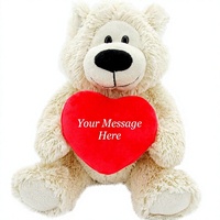 Ours en peluche personnalisé avec message en forme de cœur, 100% polyester, ours Sophie unisexe, 14 ans, vente en gros, Noël