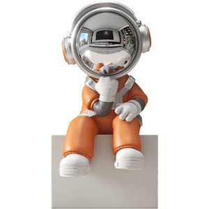 Statuetta Moderna in Resina di Astronauta con Visiera Cromata, Statua Creativa di Cosmonauta, Ornamento da Scrivania, Fornitura di Fabbrica - Product Image 5