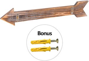 Mộc mạc bằng gỗ mũi tên treo tường giá áo với 4 móc cho lối vào hành lang - Product Image 3