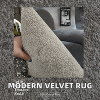 Tapis de salon rectangulaire moderne en velours bouclé uni, à poils longs, résistant à l'usure, antidérapant, entièrement tufté 3D, idéal pour animaux de compagnie