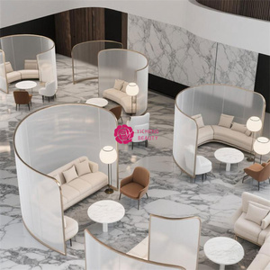 Yicheng, Partición de pantalla de área de negociación de ocio de hierro curvo moderno para uso en taller de Hotel, restaurante, oficina, <span class=keywords><strong>semicircular</strong></span> - Product Image 2