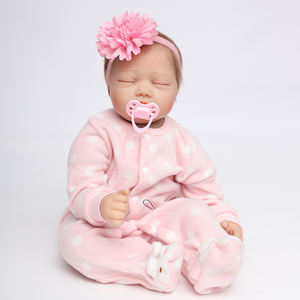 Close Eyes Sleeping Vinyl Silicone <span class=keywords><strong>Reborn</strong></span> Baby Kit Adorable Girl Kids Gift Toys Muñeca educativa - Product Image 6