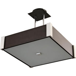 MARILENE Wengue Carré LED Plafonnier 2xE27 Télécommande Base en Acier Acrylique Couverture pour Maison Bureau Salon Villa 6000K - Product Image 1