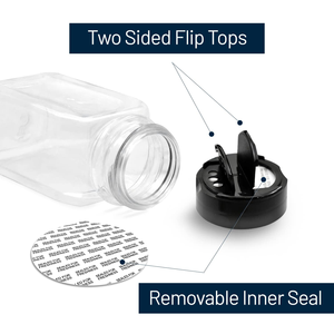 Pot à épices en PET transparent de qualité alimentaire avec couvercle à clapet pour assaisonnements, herbes, poivre, paillettes de piment – Vente en gros et approvisionnement en vrac - Product Image 2