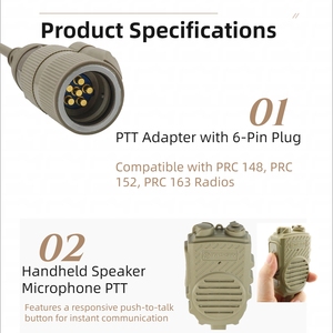 ชุดหูฟังยุทธวิธี TS TAC-SKY แบบ 6 พิน พร้อมไมโครโฟนมือถืออเนกประสงค์ PTT  อะแดปเตอร์ PTT ใช้ได้กับ <span class=keywords><strong>AN</strong></span>/<span class=keywords><strong>PRC</strong></span> 148 <span class=keywords><strong>152</strong></span> 163 - Product Image 4