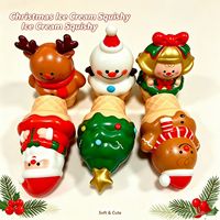 Jouet Squishy Thème Noël Crème Glacée en PU à Rebond Lent Anti-Stress Fidget 12 Pièces Boîte de Présentation Vente en Gros