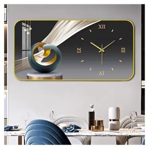 <span class=keywords><strong>Orologio</strong></span> <span class=keywords><strong>da</strong></span> Parete di Lusso per Soggiorno con Funzione Silenziosa, Cornice in PVC, Forma Rettangolare, Angoli Arrotondati, <span class=keywords><strong>Design</strong></span> Semplice, Movimento al Quarzo - Product Image 4