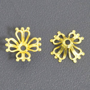 Hubu, venta al por mayor, accesorios de joyería Diy, soporte de flores, de 18mm copa de vino de cuatro hojas, 8 estambres altos de centro de flores de la mañana - Product Image 2