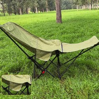 Chaise de plage pliante à prix d'usine avec coussin et repose-pieds, chaise lune inclinable à structure métallique pour le voyage et le camping