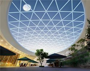 Không gian khung prefab Kết Cấu Thép mái vòm kính chất lượng cao kính Skylight lợp loại ánh sáng Hàn Hệ thống tường rèm - Product Image 6